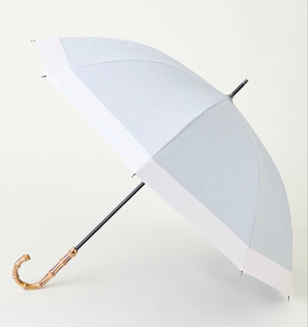 サンバリア100 日傘 Mサイズ コンビmoku (ブルー,竹手元)