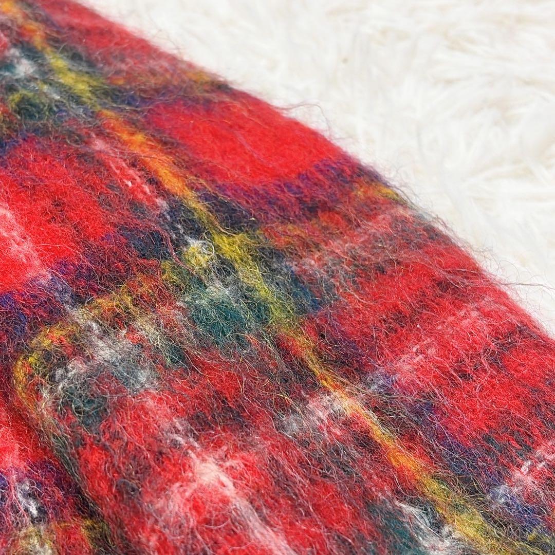 pinkhouse archives モヘアシャギーチェックジャケット　リボン