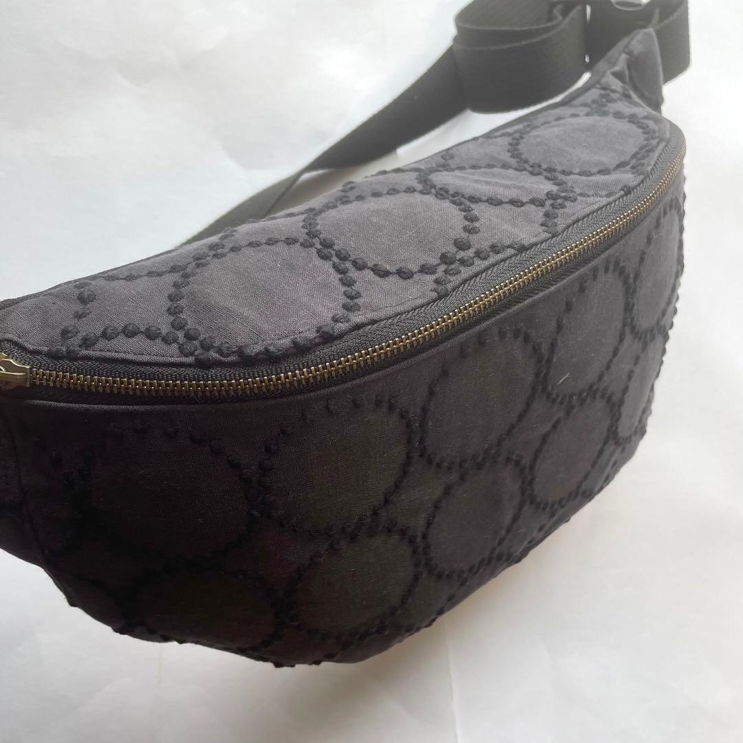 【受注製作】ミナペルホネン タンバリンチャコール　ハンドメイドボディバッグ