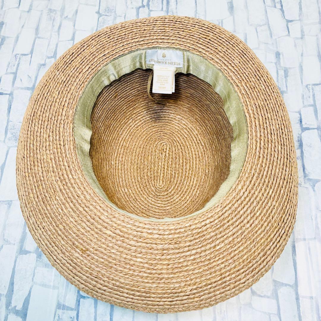 ★ 極美品　ヘレンカミンスキー　麦わら帽子　ハット　黒リボン　ラフィア
