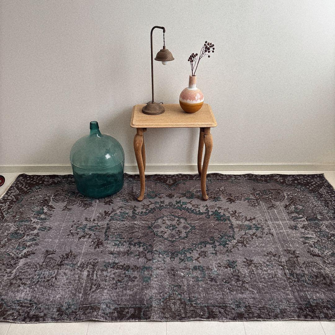 hiromikanさま専用 トルコ　ヴィンテージラグ　グレー　グリーン