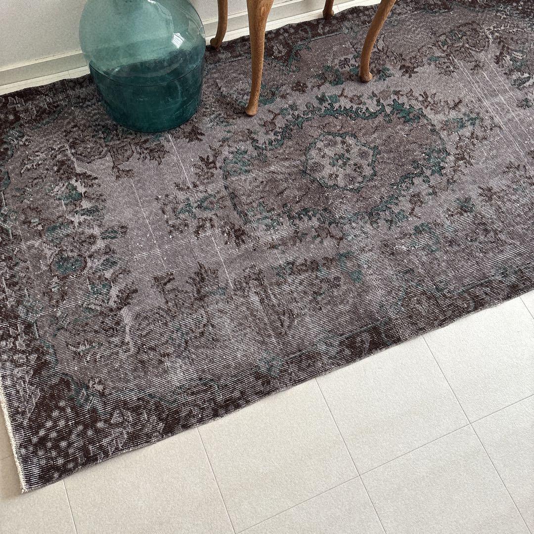 hiromikanさま専用 トルコ　ヴィンテージラグ　グレー　グリーン