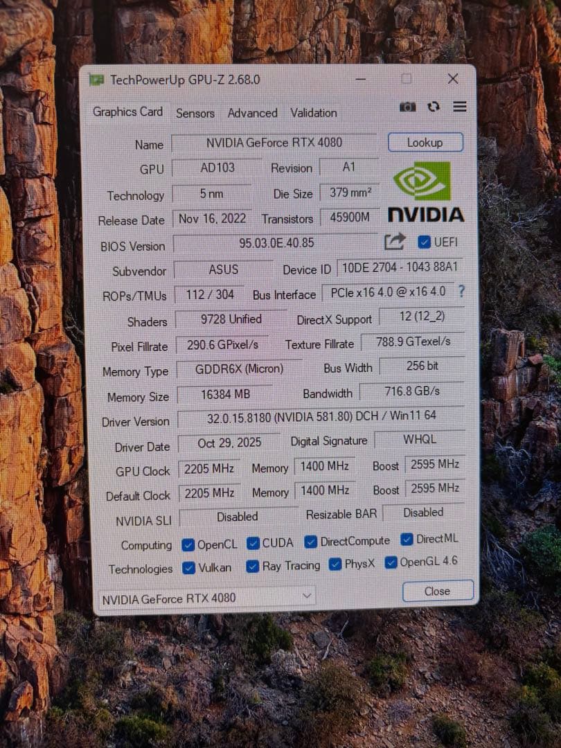 フ*ト様 ASUS TUF GAMING RTX 4080 OC 16GB 正常