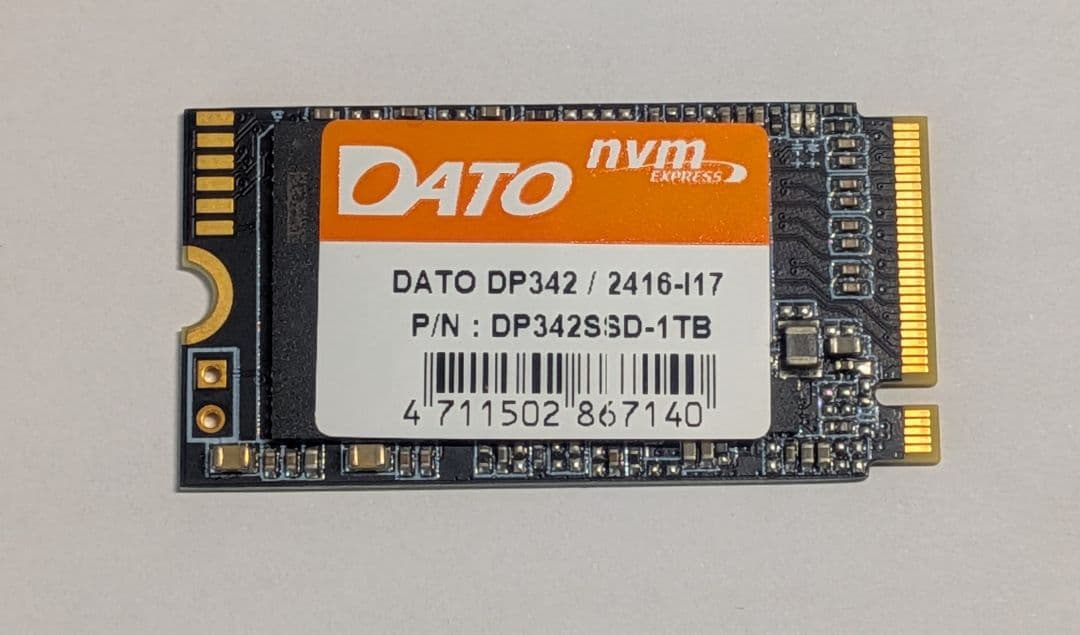 W*p様 DATO製 内蔵SSD 1TB M.2 2242 PCIe NVMe