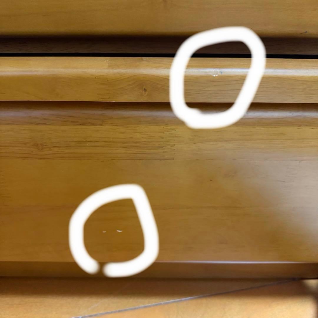 木製ハイチェスト ナチュラルウッド 6段　8引出し　レール4引き出し