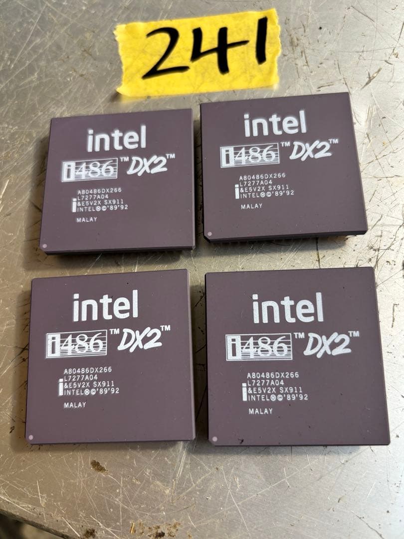 (4個)Intel DX2 i486DX2 インテル マイクロプロセッサ 未使用