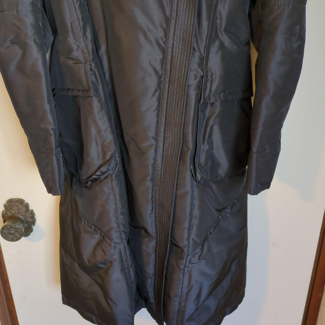 FOXEY ファー襟付き黒ロングコート