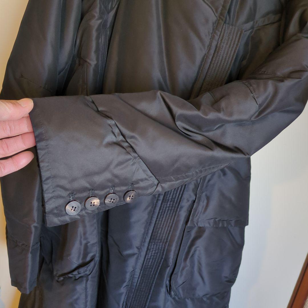 FOXEY ファー襟付き黒ロングコート