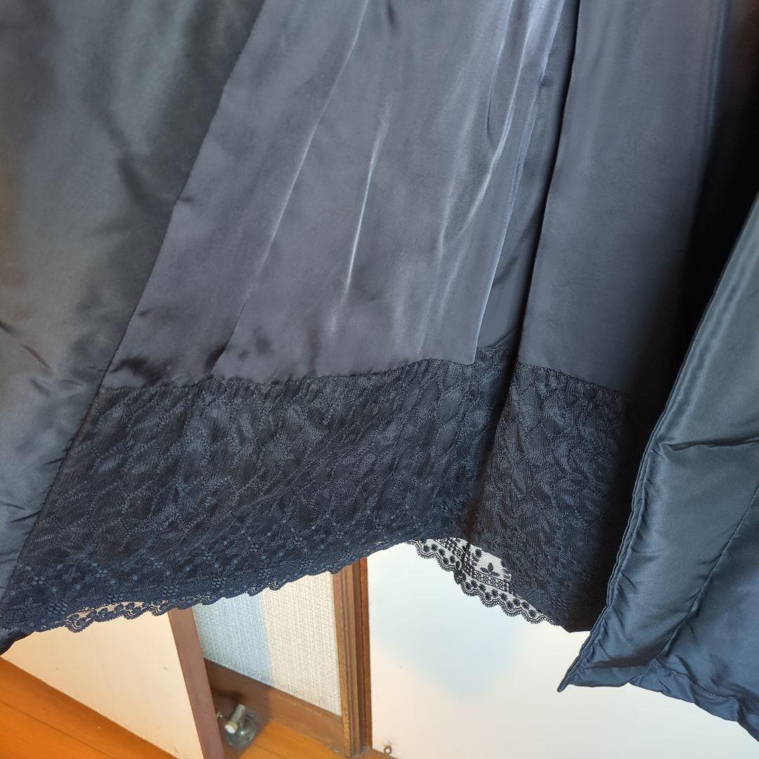 FOXEY ファー襟付き黒ロングコート