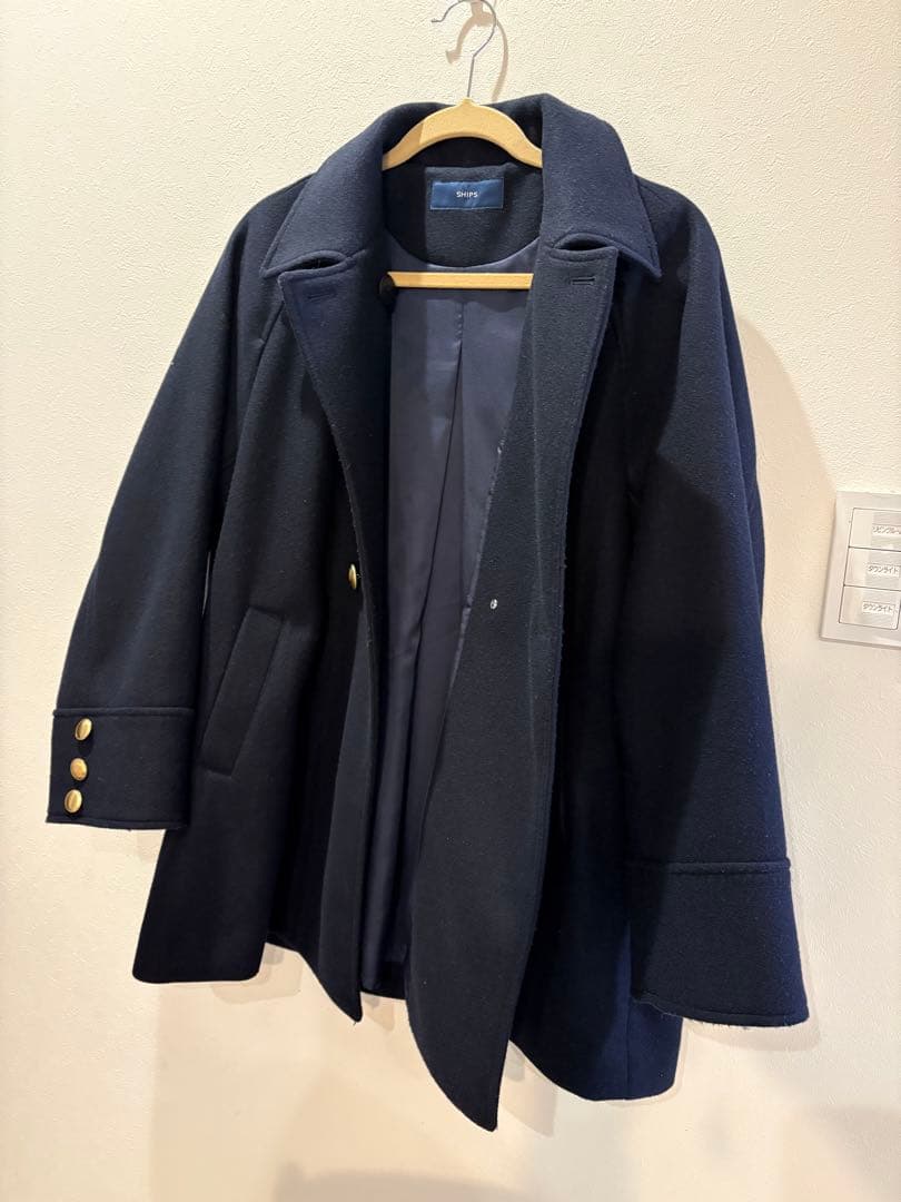 SHIPS ネイビー ピーコート