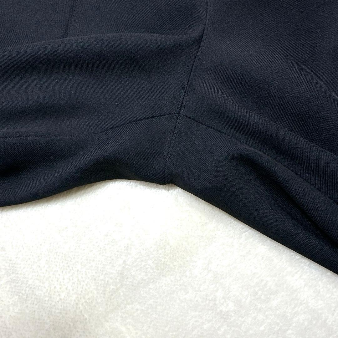 極美品 M ルフィル 2WAYツイルフロントスリットパンツ 黒 テーパードパンツ