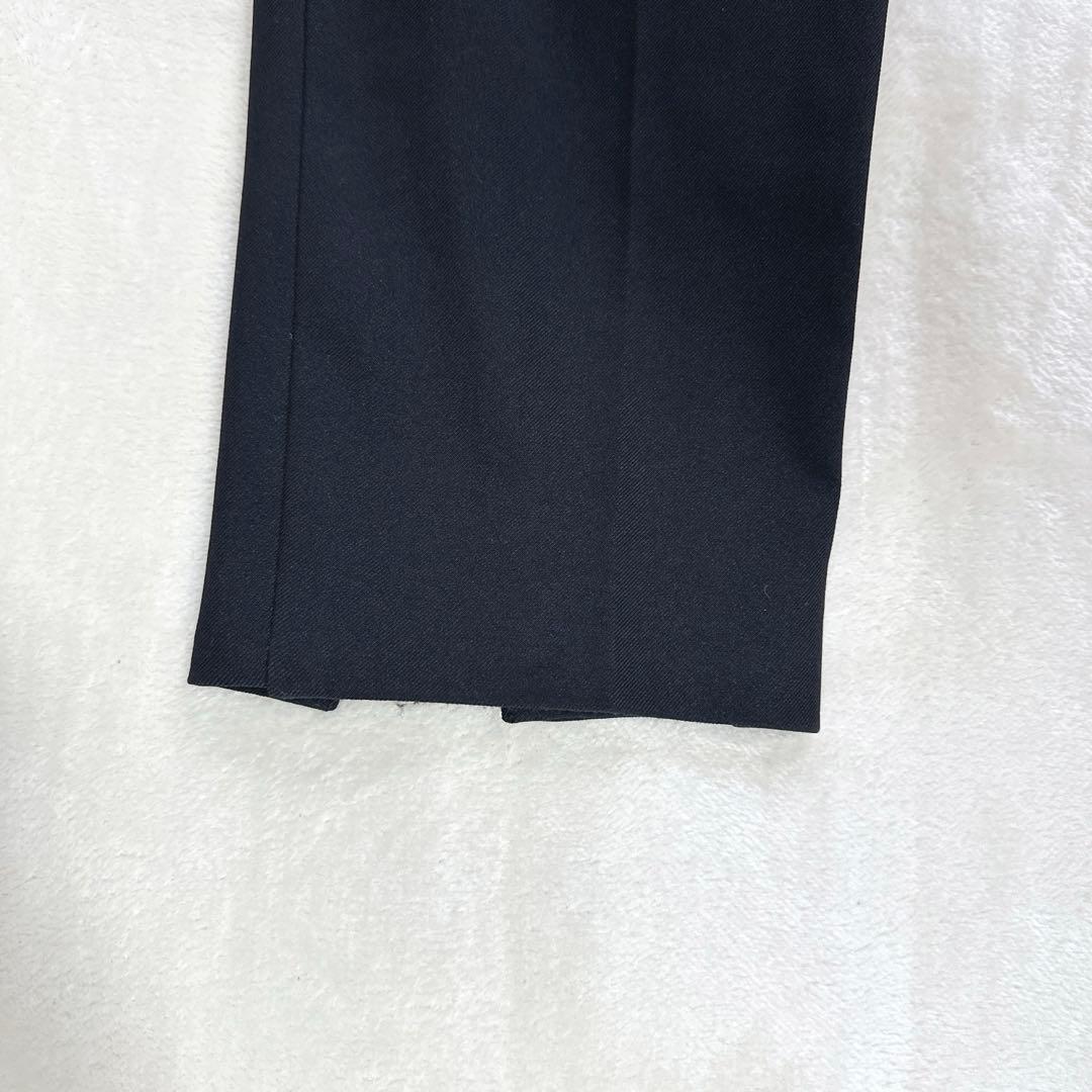 極美品 M ルフィル 2WAYツイルフロントスリットパンツ 黒 テーパードパンツ