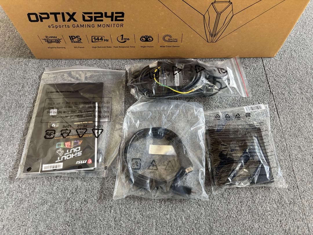 MSI ゲーミングモニター Optix g242 144Hz 1ms