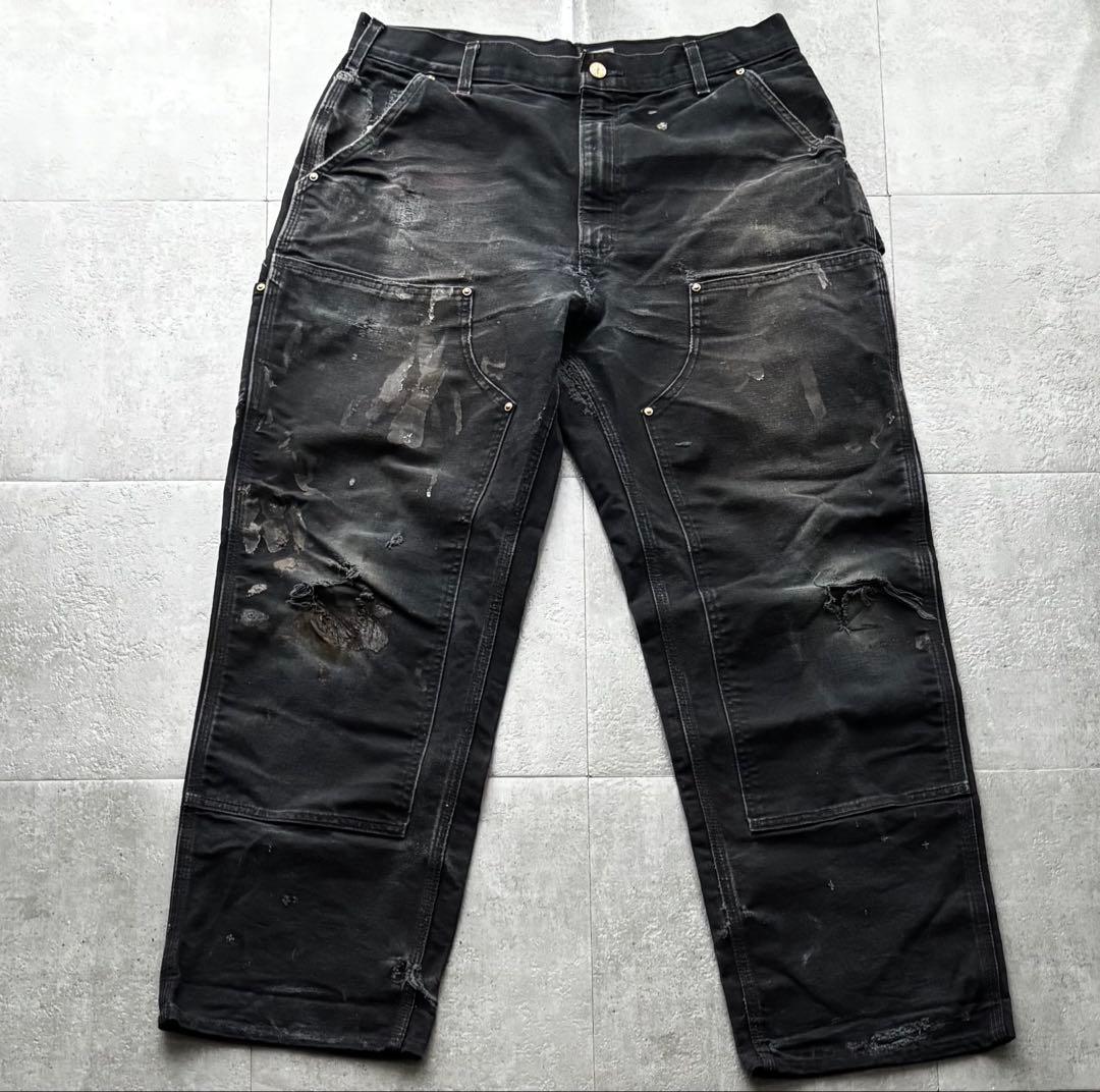 USA製　カーハート　ダブルニーペインターパンツ　B01 BLK ブラック