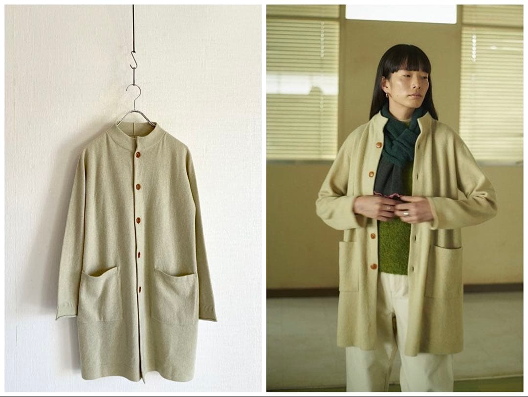 美品 よそおい掲載 2024秋冬 パラスパレス ラムウール ロングカーディガン