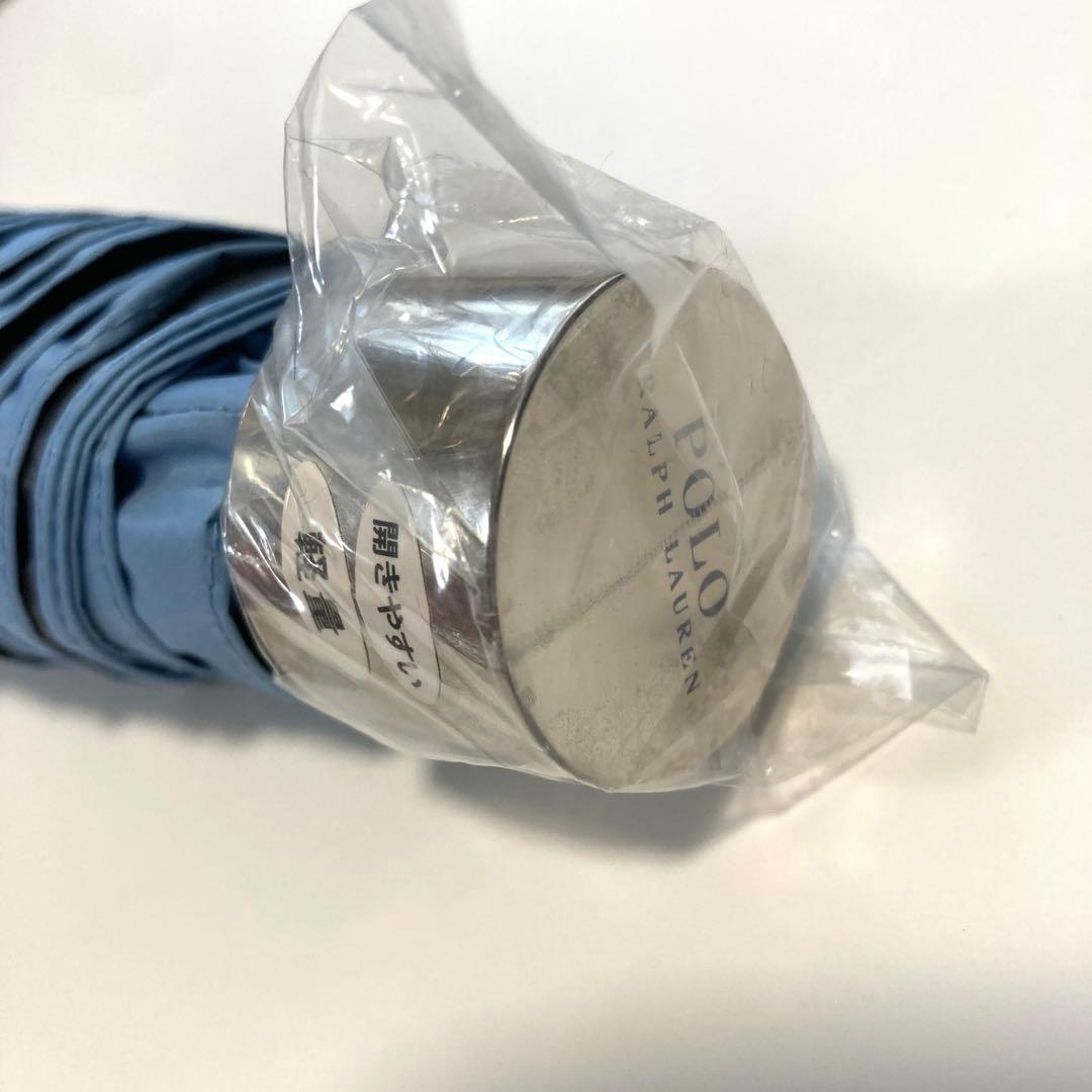 新品　ポロラルフローレン 晴雨兼用折りたたみ日傘　レインベア ブルー ポロベア