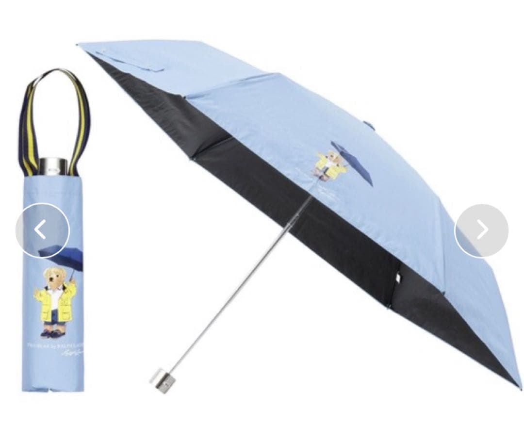 新品　ポロラルフローレン 晴雨兼用折りたたみ日傘　レインベア ブルー ポロベア