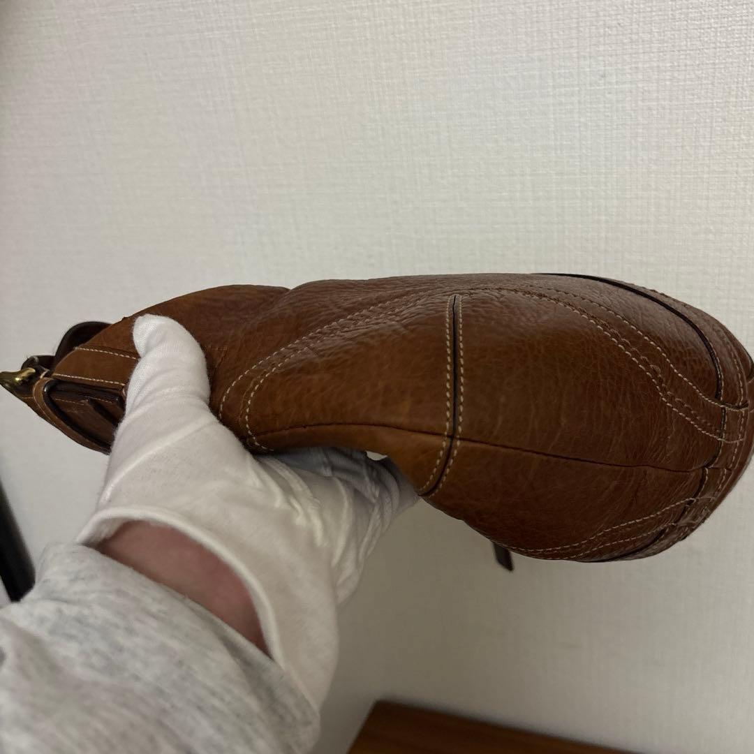 状態良好 オールドコーチ 10043 半月型 ワンハンドル レザー　茶　Y2K