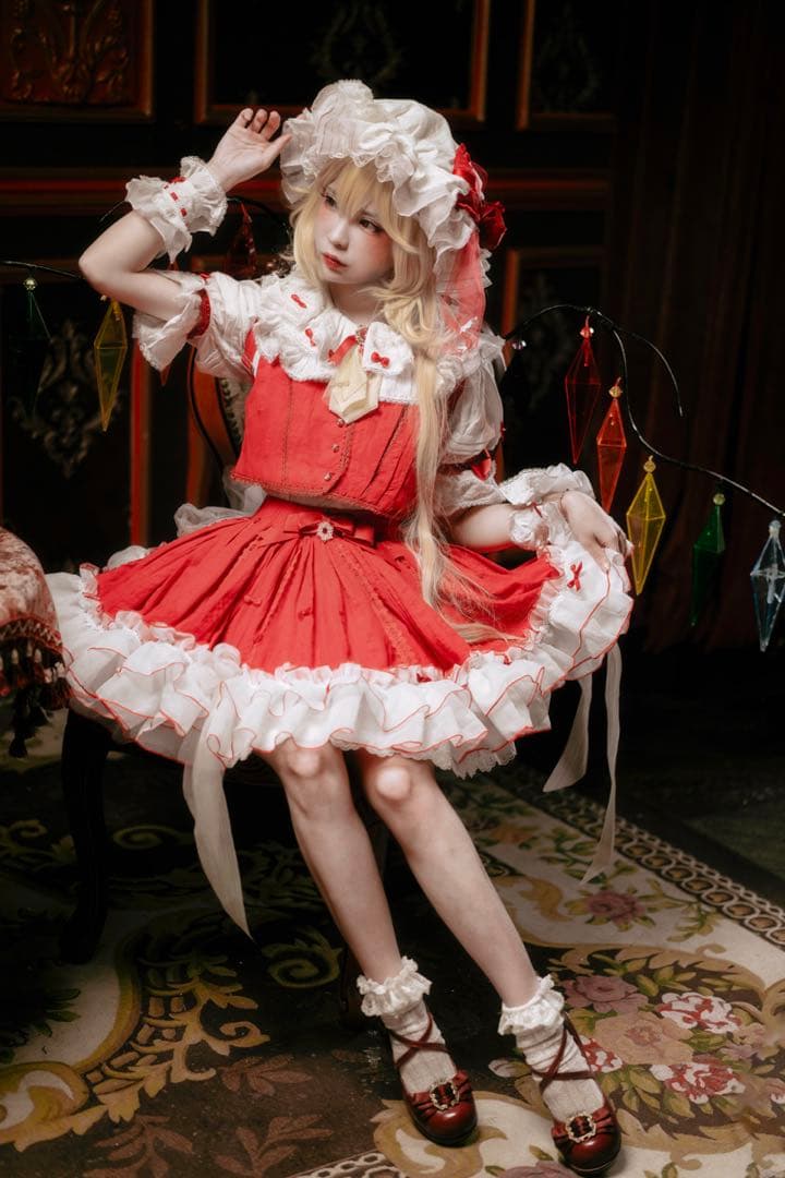 東方Project フランドール・スカート コスプレ衣装 森森仙 羽付き