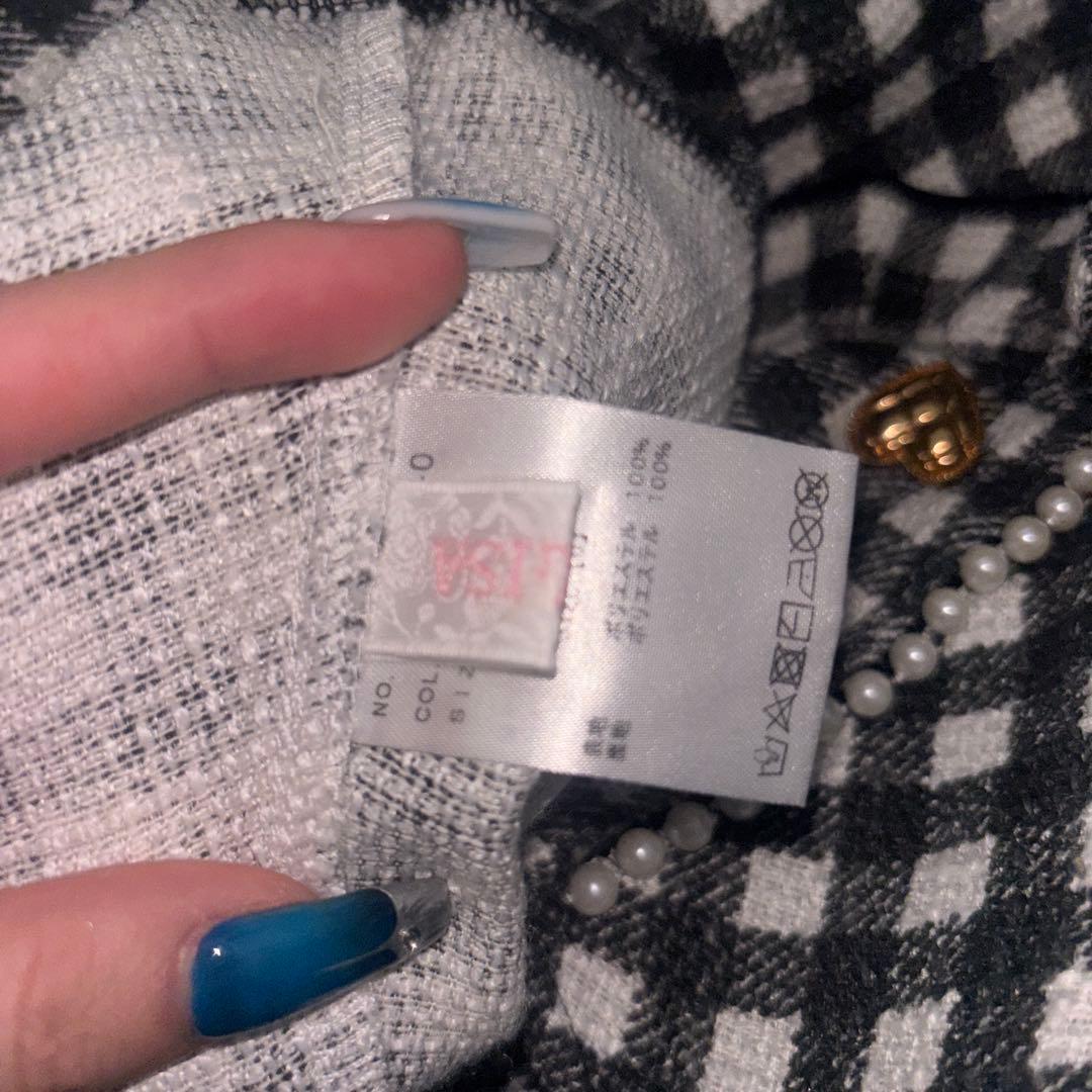 リズリサギンガムツイードサスペンダー付きスカパン　ブラック