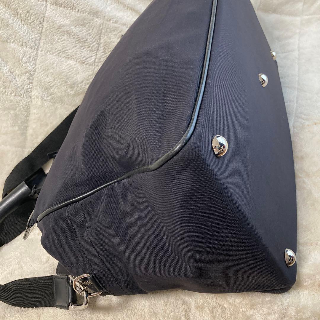 フェラガモ　2wayボストンバック　キャンバス／レザー　ロゴプレート　大容量