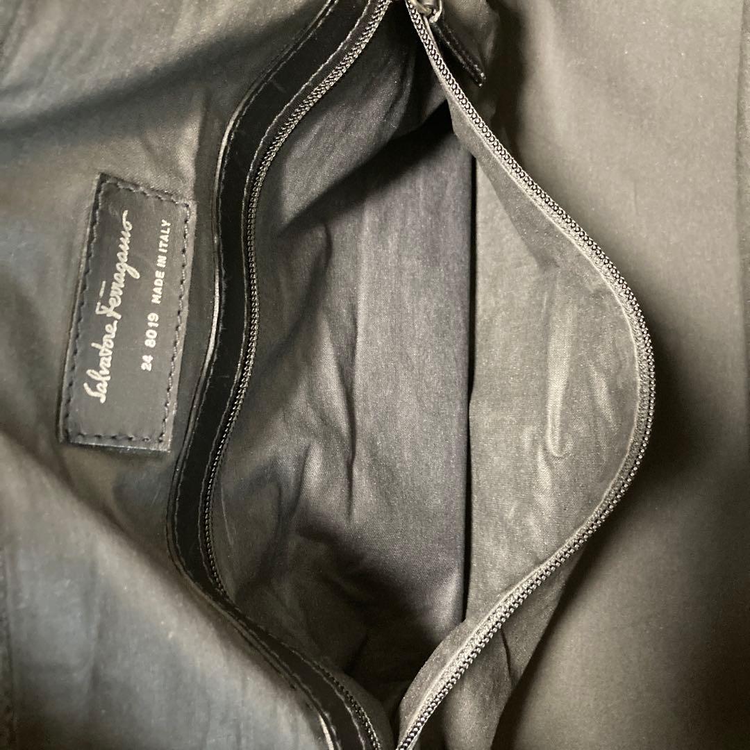 フェラガモ　2wayボストンバック　キャンバス／レザー　ロゴプレート　大容量