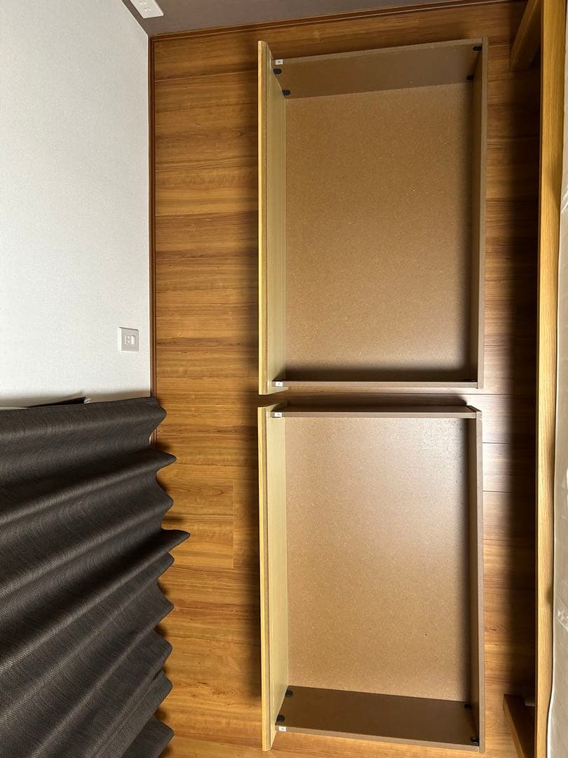 無印良品（MUJI）木製ベッドフレーム・ダブル　ヘッドボード付ベッド下