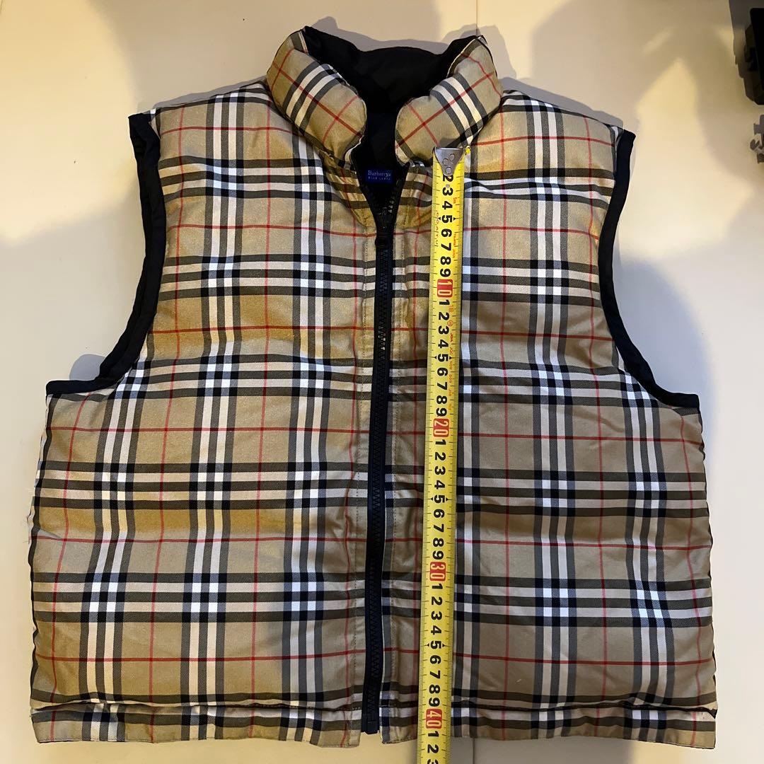 【希少】バーバリーブルーレーベル リバーシブル ダウンベスト ショート丈