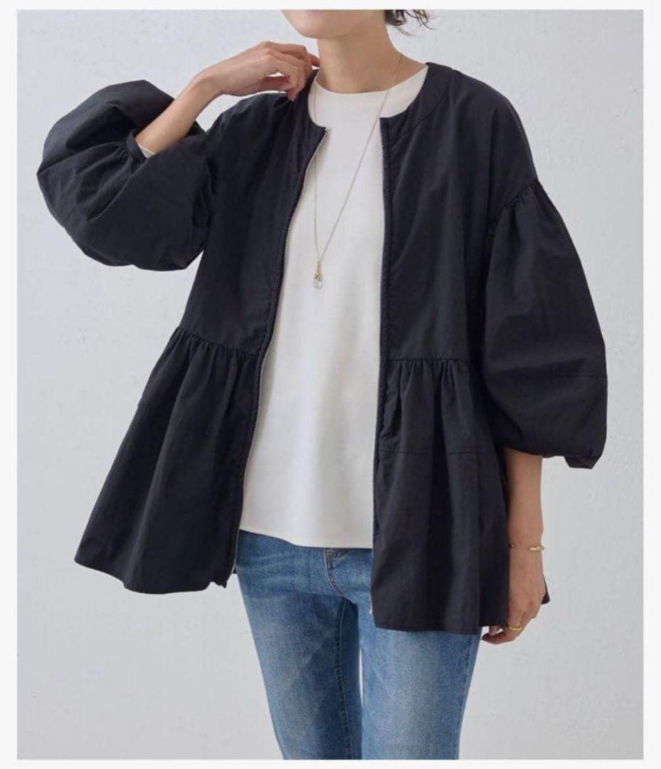 新品 BEARDSLEY ペプラムジップシャツブルゾン