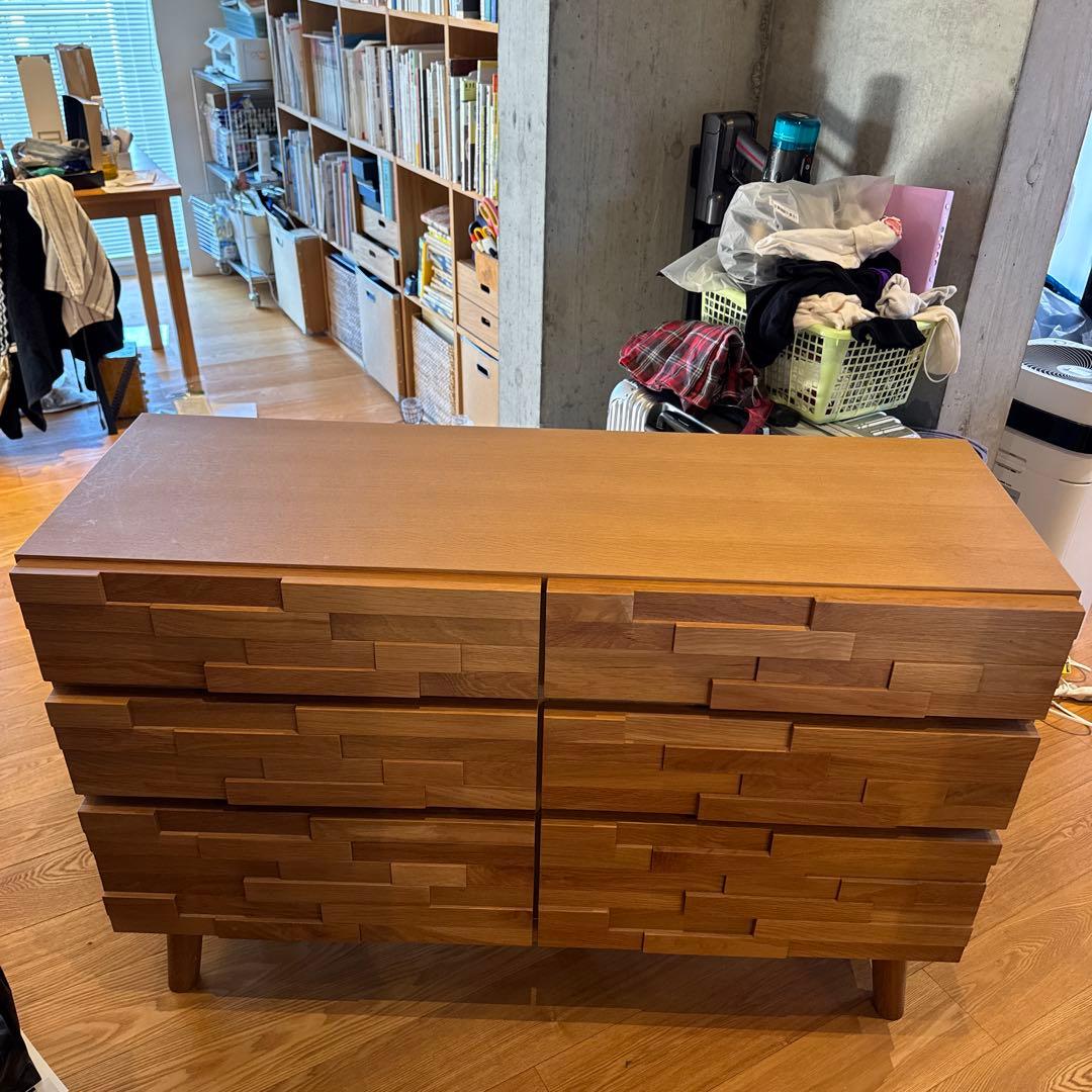 jyabjyabs ブラウン木製チェスト 6引き出し