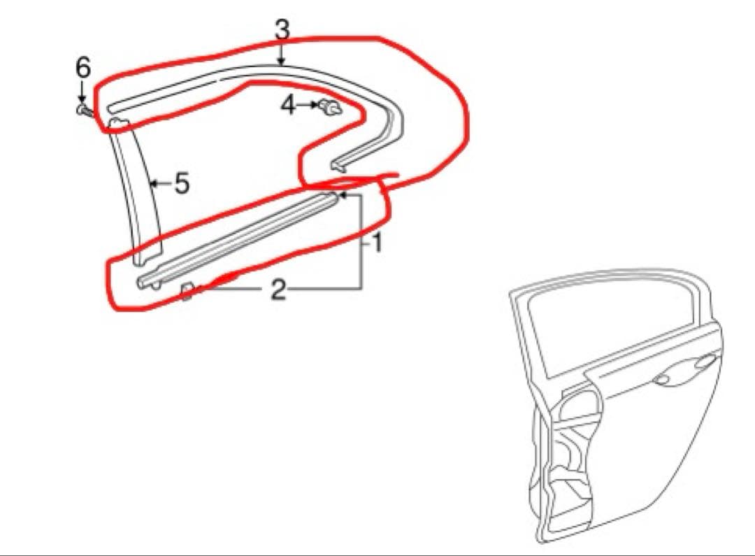 ホンダ アコード cu1 cu2 リアドア メッキモール 運転席側