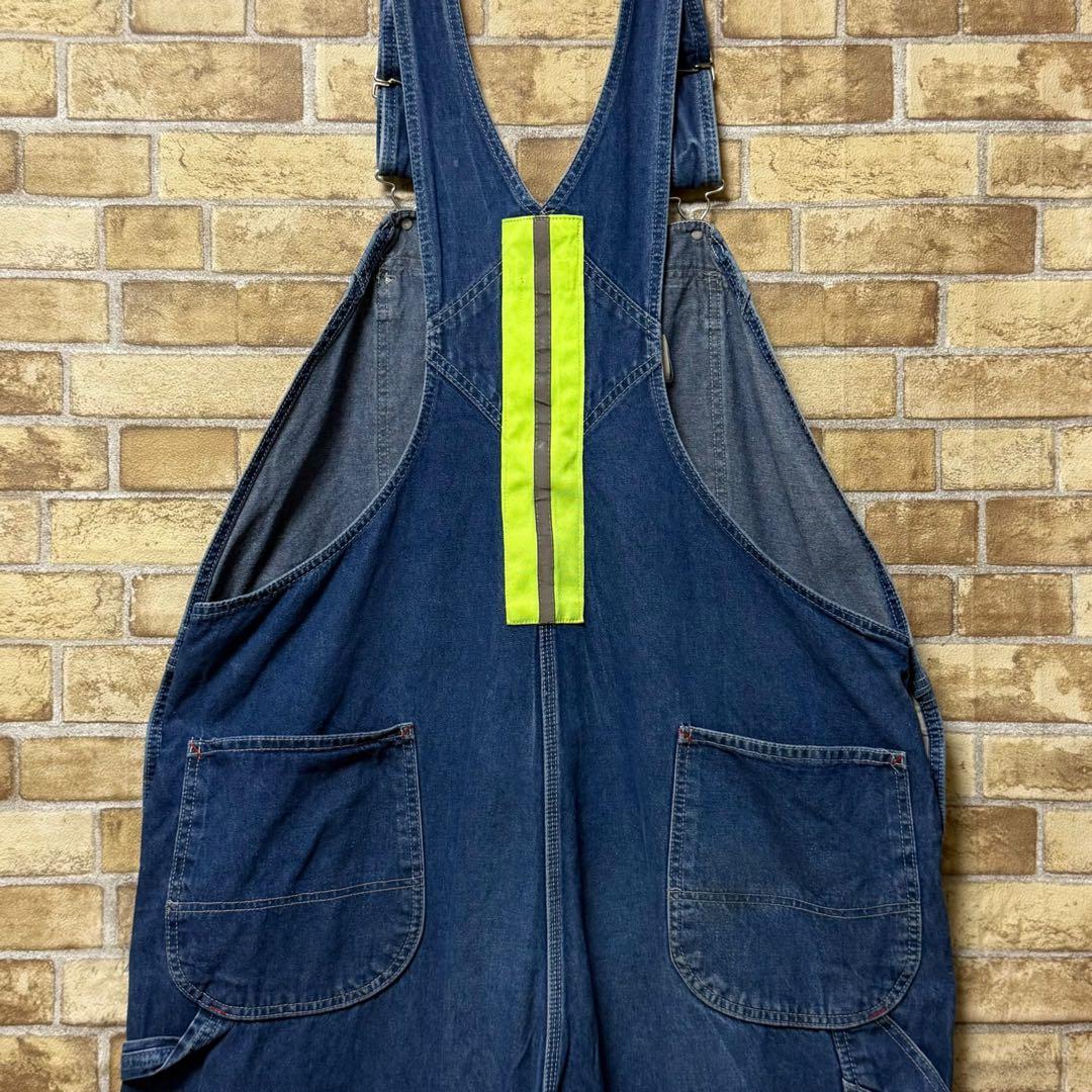 ディッキーズ　メキシコ製　デニムオーバーオール　リフレクター　ワーク　48/32