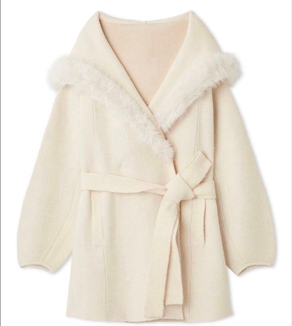 ファーフードニットコート SNIDEL