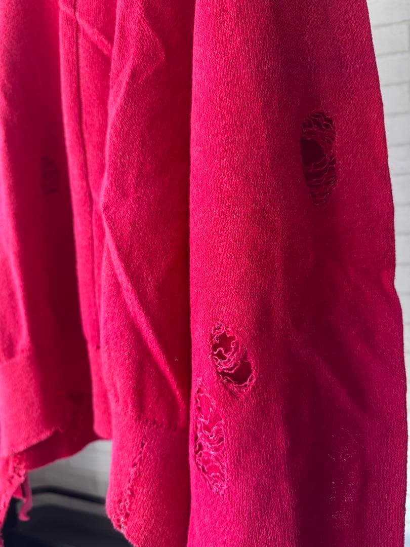 トップス stein 21ss Oversized Damaged Knit LS red