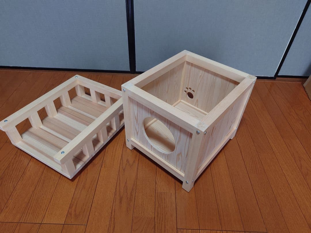 ⑳★キャットハウス★テラス付★分割式★猫ちゃんに★手作り