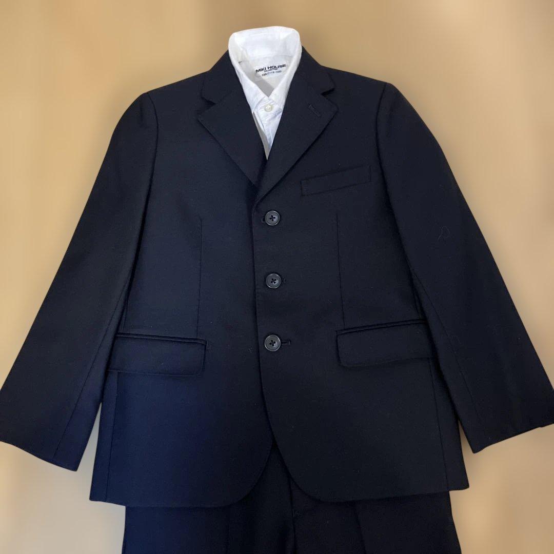 卒園式　お受験　MIKI HOUSE 120センチ　スーツ上下、シャツ3点セット