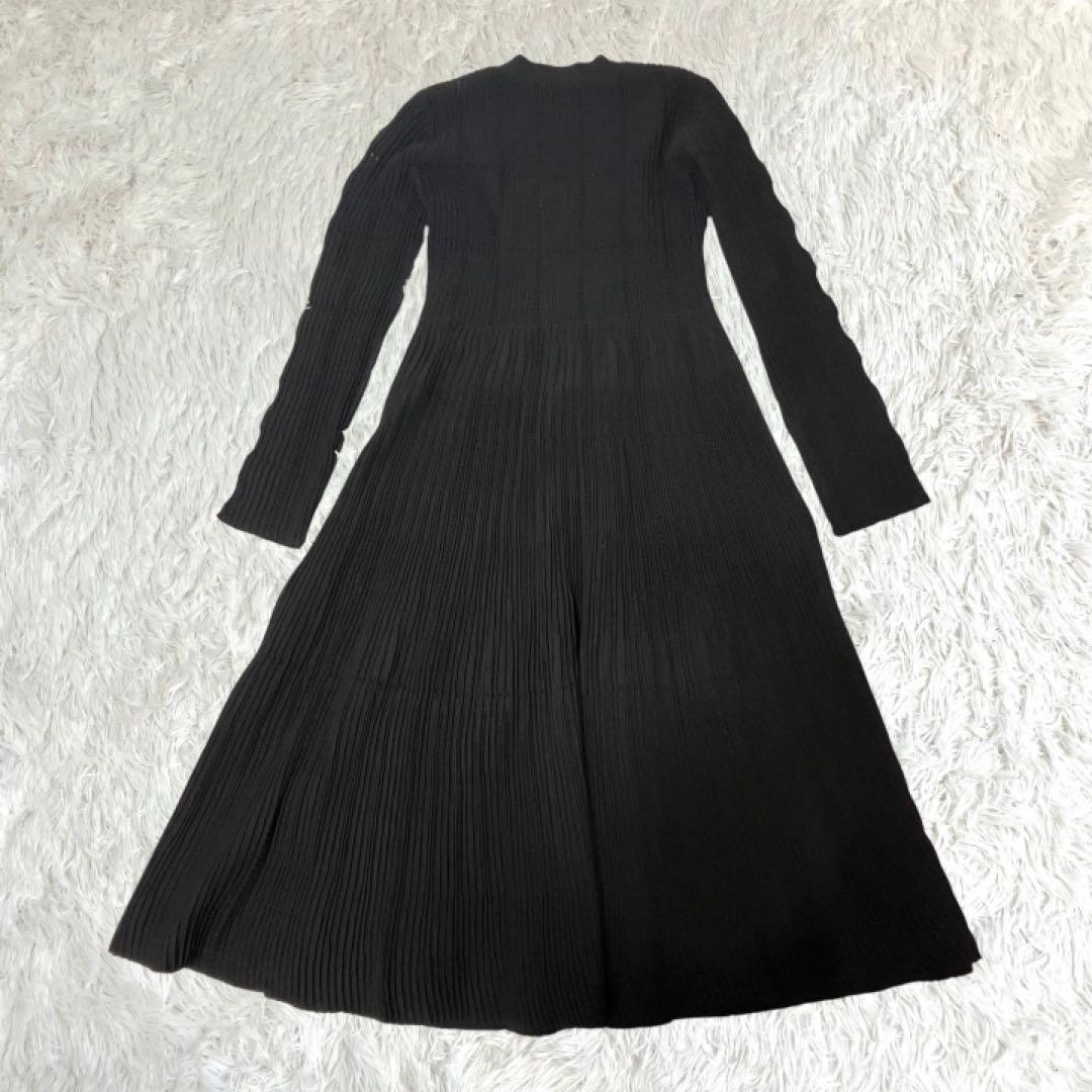 【CELFORD】美品 ニット ワンピース ブラック フレア Aライン 36