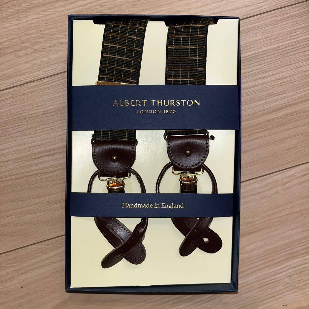  THURSTON チェック柄サスペンダー