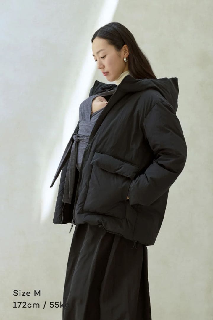 ベビーキャリア 2way アウター パデッド ジャケット ブラック