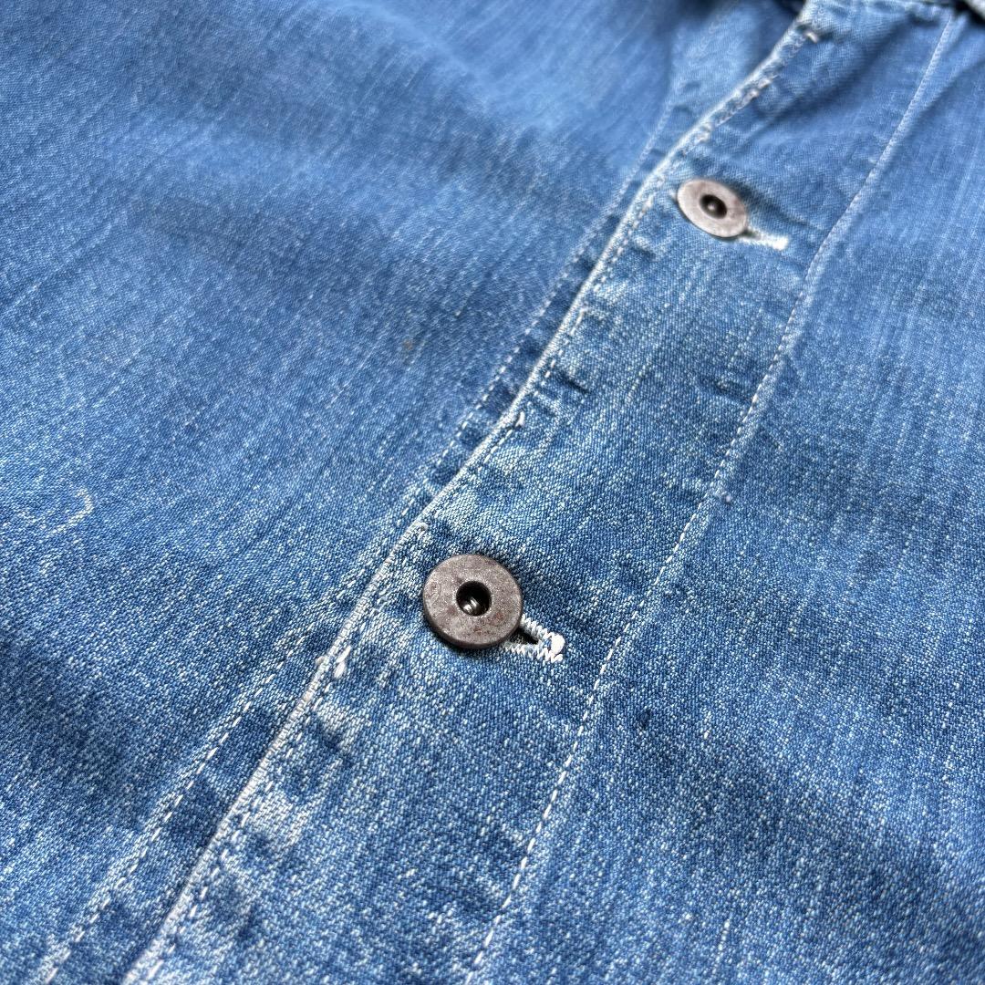 40s WWⅡ 大戦デニムカバーオール 2ポケ ドーナツボタン