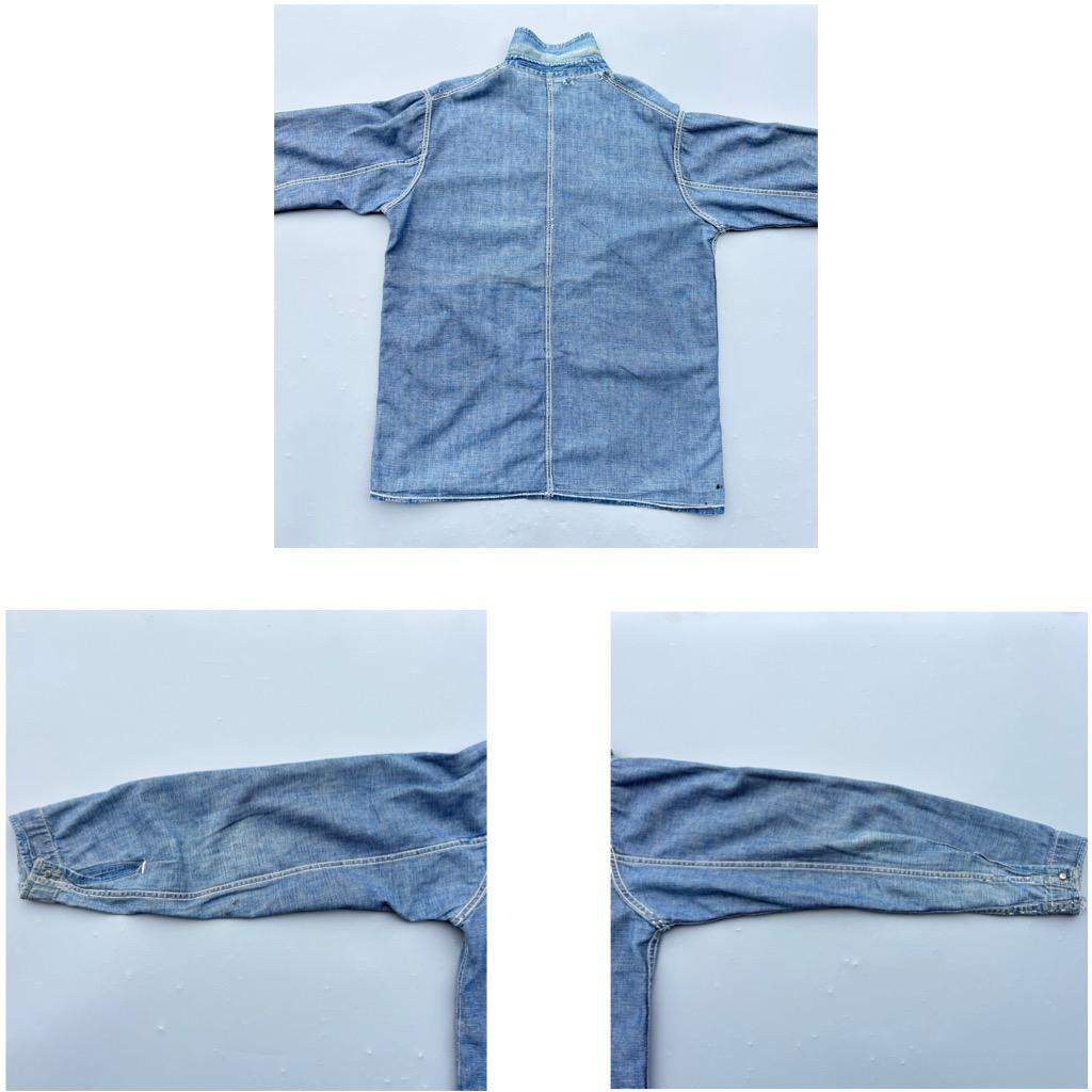 40s WWⅡ 大戦デニムカバーオール 2ポケ ドーナツボタン