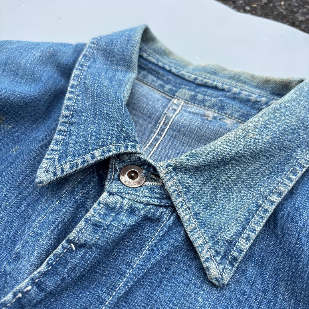 40s WWⅡ 大戦デニムカバーオール 2ポケ ドーナツボタン