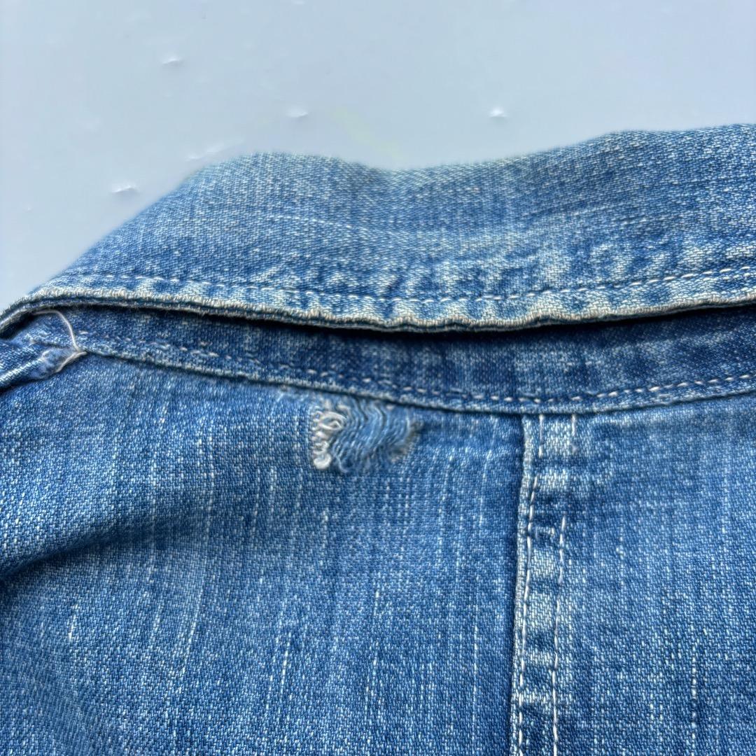 40s WWⅡ 大戦デニムカバーオール 2ポケ ドーナツボタン