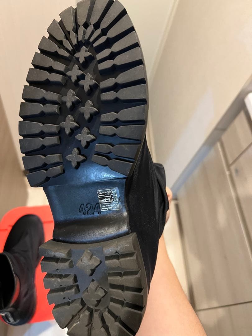 424ブラックブーツ サイドジッパー