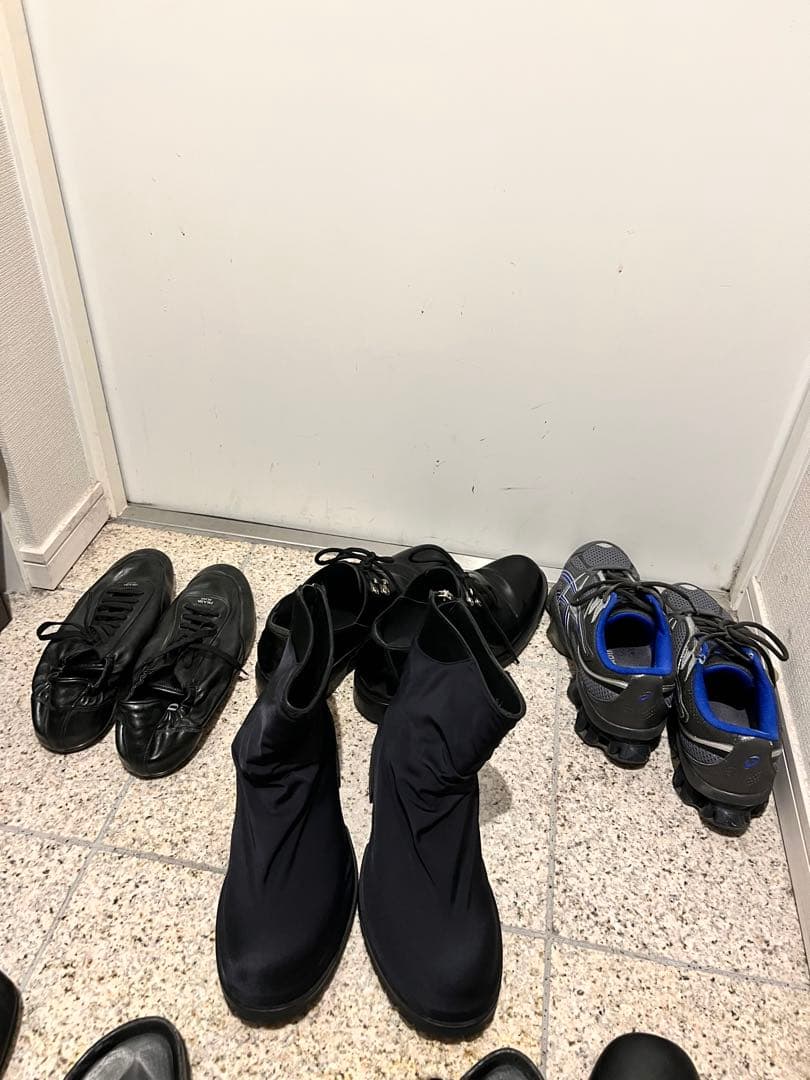 424ブラックブーツ サイドジッパー