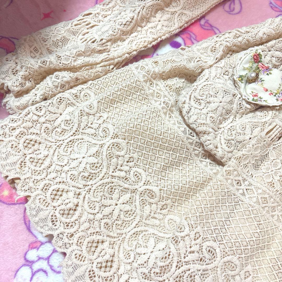 リズリサ　総レース花柄ワンピース　3連リボン　森ガール　姫ギャル