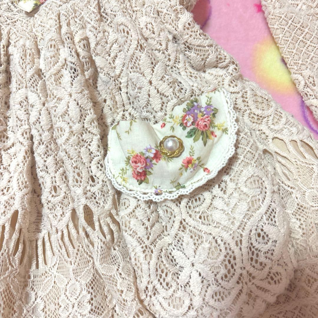 リズリサ　総レース花柄ワンピース　3連リボン　森ガール　姫ギャル