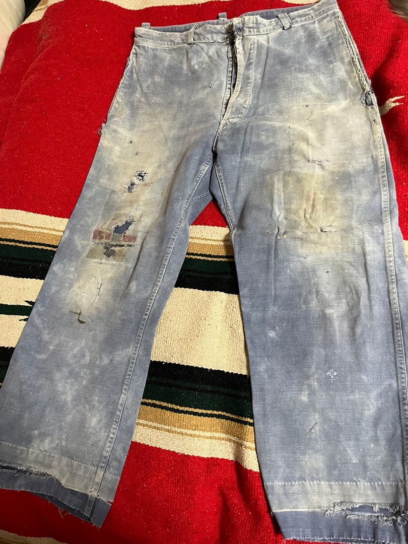 40s-50s フレンチヴィンテージワークパンツ 襤褸 ボロユーロ