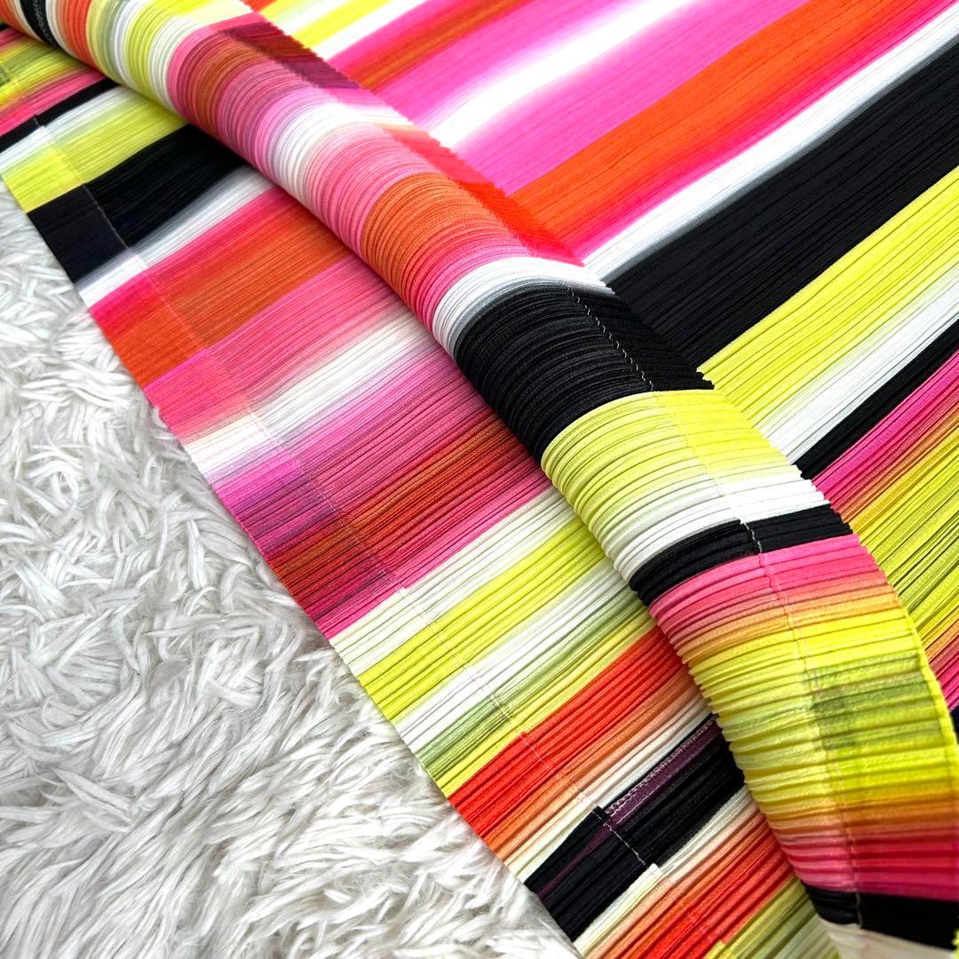 【美品】プリーツプリーズ Aライン ストライプ マキシ丈 ワンピース 5