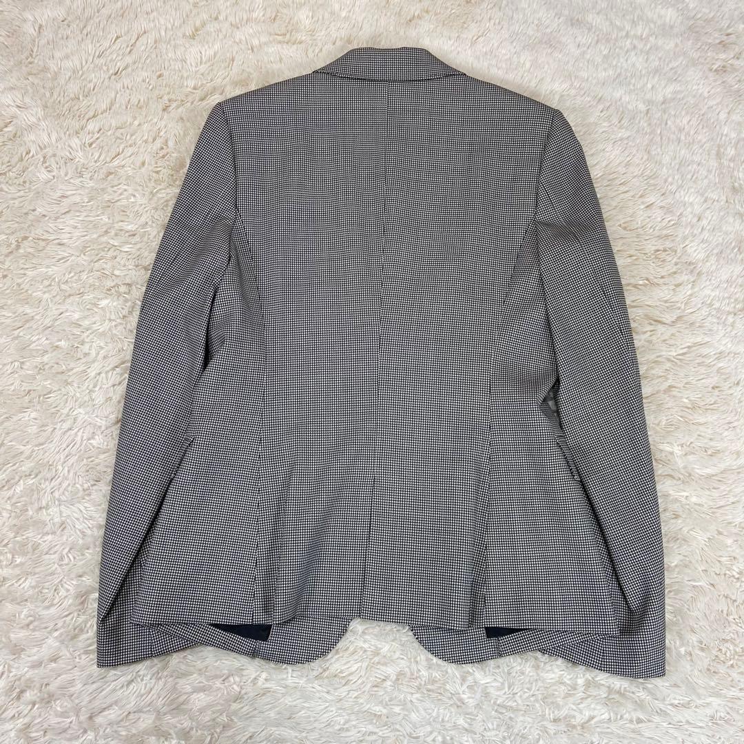 インディヴィ　スカートスーツ　イタリア高級生地 ロロピアーナ　シルク混　千鳥柄